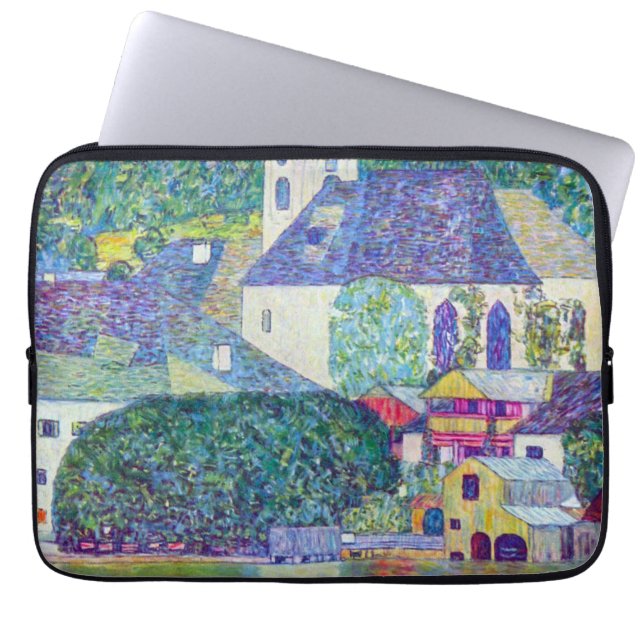 St. Wolfgang Church by Gustav Klimt, Victorian Art Laptop Sleeve (Front)