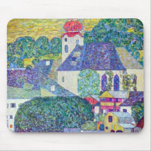 St. Wolfgang Church by Gustav Klimt, Victorian Art Mouse Pad