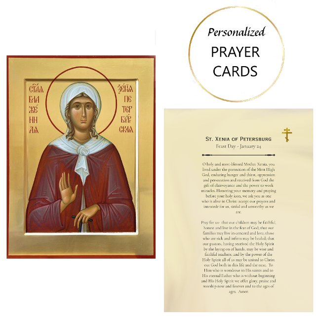 St. Xenia of Petersburg Orthodox Prayer Card (Creator Uploaded)