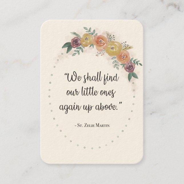 St. Zelie Martin Consolation Miscarriage Holy Card (Front)