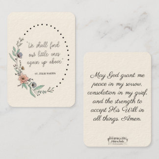 St. Zelie Martin Consolation Miscarriage Holy Card