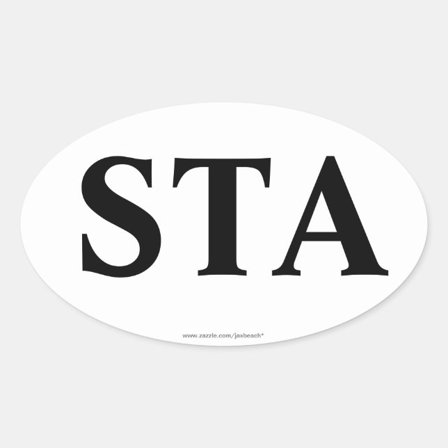 "STA" St. Augustine FL Oval Bumper Sticker (Front)