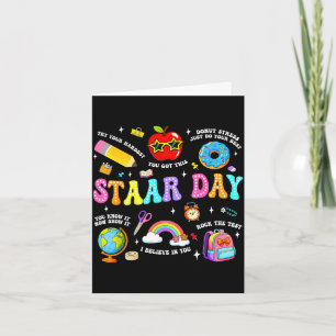 Staar day test teacher student positive teacher card