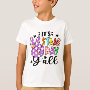 Staar Day Yall Peace Sign Teacher Funny Test Day T-Shirt