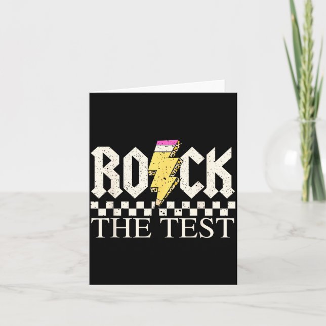 Staar State Testing Day Rock The Test ABCD Teacher Card (Front)