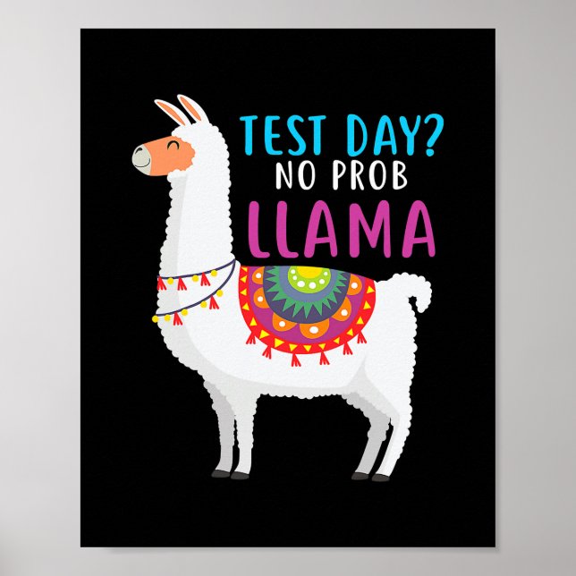 Staar Test Day No Problem Llama Teacher Testing Poster (Front)