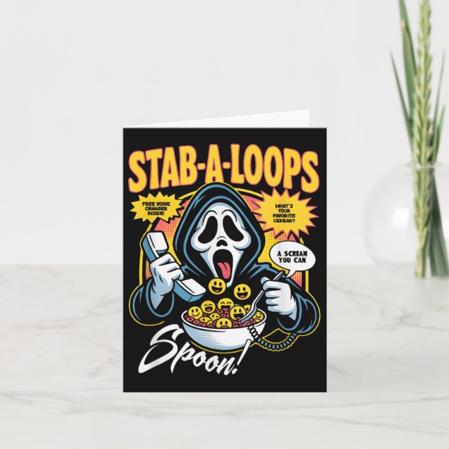 Stab-a-loops Horror Cereal Box Halloween  Card (Front)