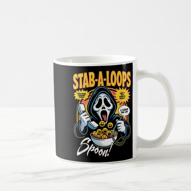 Stab-a-loops Horror Cereal Box Halloween  Coffee Mug (Right)