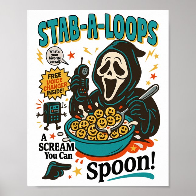 Stab-a-loops Horror Cereal Box Halloween Killer Br Poster (Front)