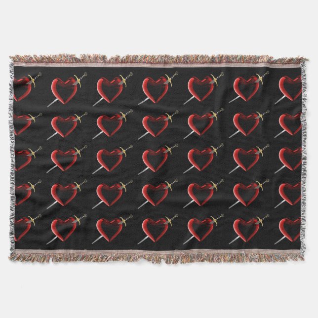 Stabbed In The Heart Throw Blanket (Front)