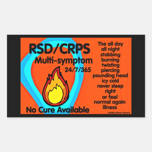 Stabbing Burning Twisting...RSD/CRPS Rectangular Sticker (Front)