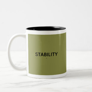 Stability Calm Olive Green Motivational Minimal  Two-Tone Coffee Mug