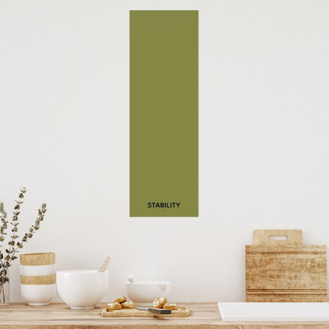 Stability Calm Wall Art Olive Green Minimal Poster (Kitchen)