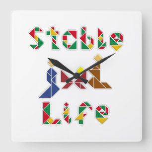 Stable Life Square Wall Clock