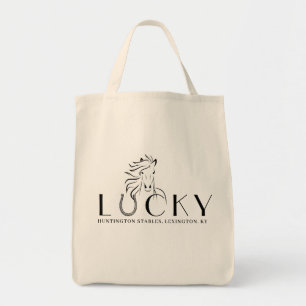 Stable or Horse Name Lucky Horseshoe Rider Boots Tote Bag
