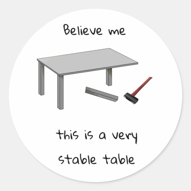 Stable Table Classic Round Sticker (Front)