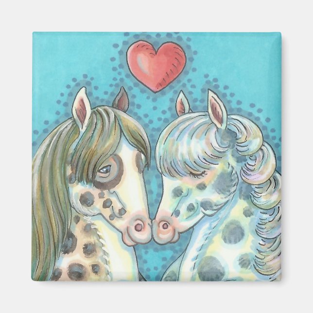 Stablemates Pinto Ponies HORSE MAGNET Square (Front)