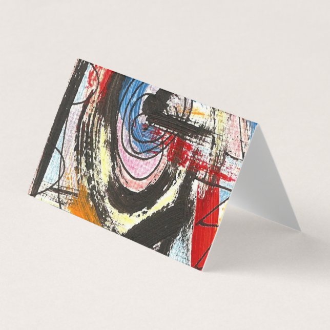Staccato-Abstract Art Brushstrokes Business Card (Front)