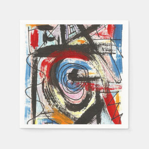 Staccato-Hand Painted Abstract Art Brushstrokes Napkin