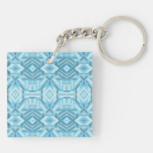Staccato Light Blue Abstract Soft Pastel Art Key Ring