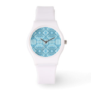 Staccato Light Blue Abstract Soft Pastel Art Watch