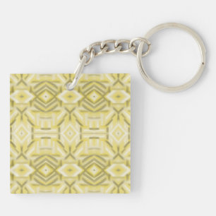 Staccato Yellow Abstract Soft Pastel Art Key Ring