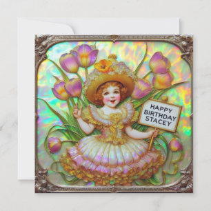 STACEY ~ Birthday Card ~ Sweet Flower Girl ~