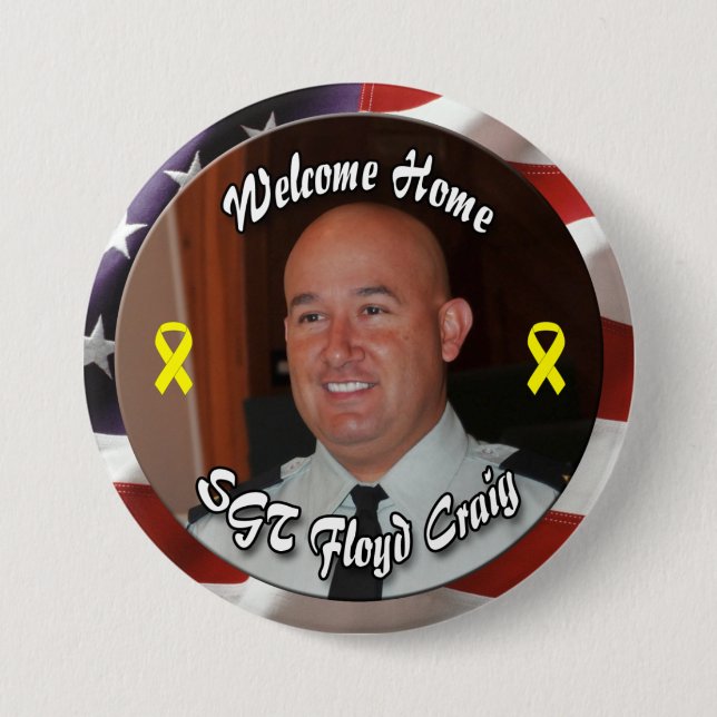 Stacey's customised homecoming button (Front)