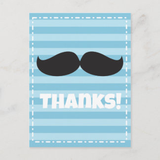 Stache Blue Postcard