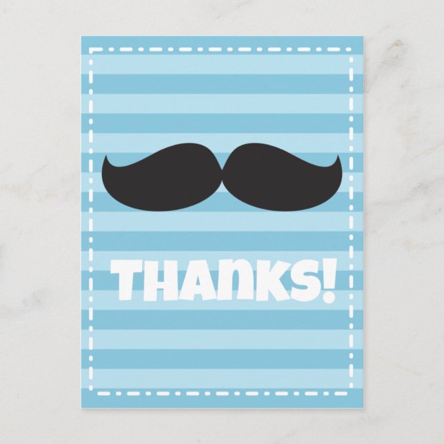 Stache Blue Postcard (Front)