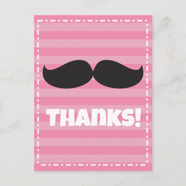 Stache Pink Postcard (Front)