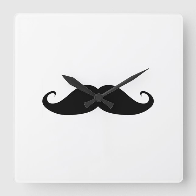 Stache Time Square Wall Clock (Front)