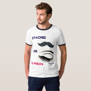 Staches Or Lashes Gender reveal #2 T-Shirt