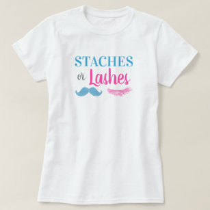 Staches or Lashes Gender Reveal T-Shirt
