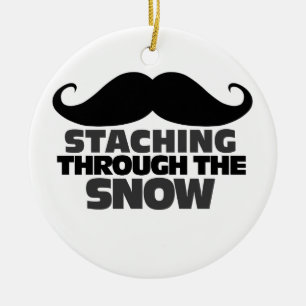 Staching through the Snow Ceramic Tree Decoration