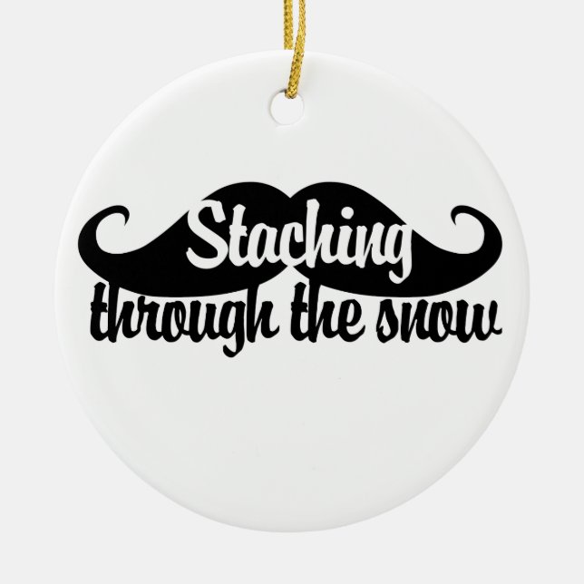 Staching through the Snow Ceramic Tree Decoration (Front)