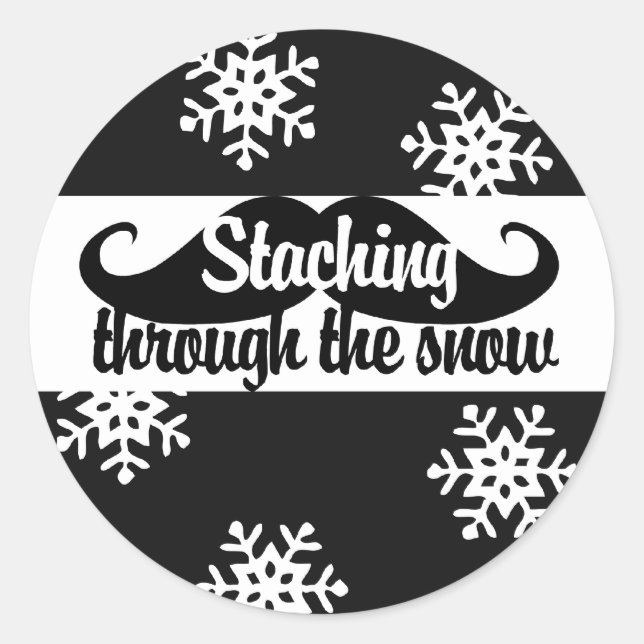 Staching through the snow classic round sticker (Front)