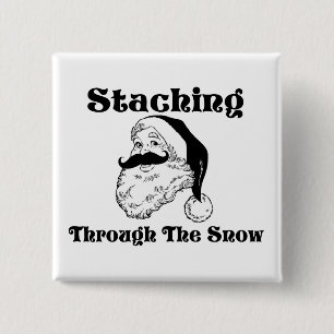Staching Through The Snow Santa 15 Cm Square Badge