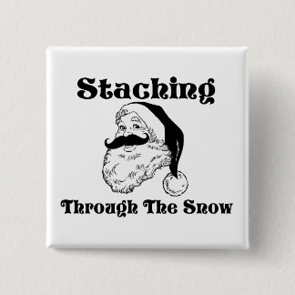 Staching Through The Snow Santa 15 Cm Square Badge