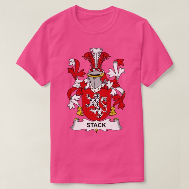Stack Coat of Arms Family Crest  T-Shirt (Design Front)