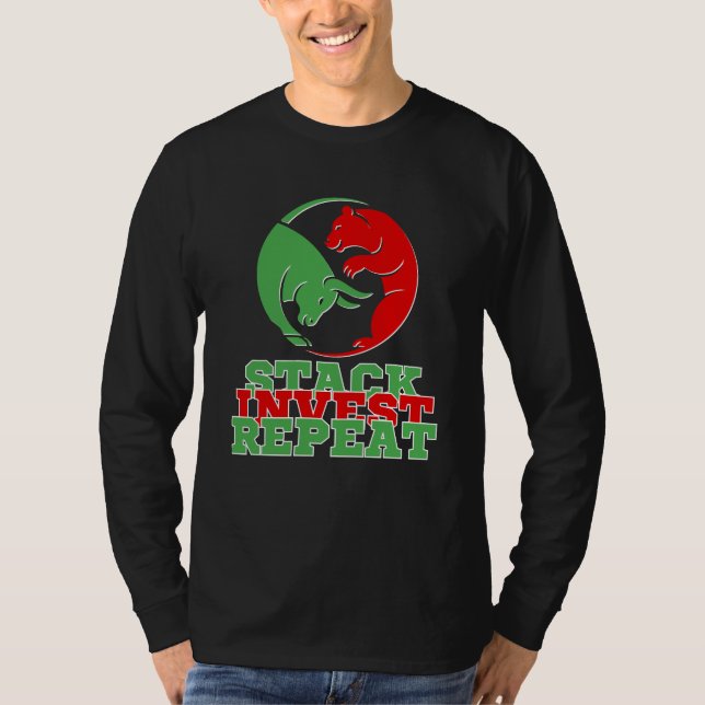 Stack Invest Repeat™ Wealth Builder Bulls & Bears T-Shirt (Front)