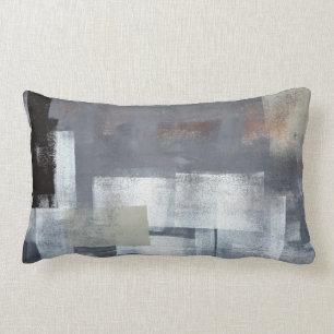 'Stack It Up' Neutral Abstract Art Pillow