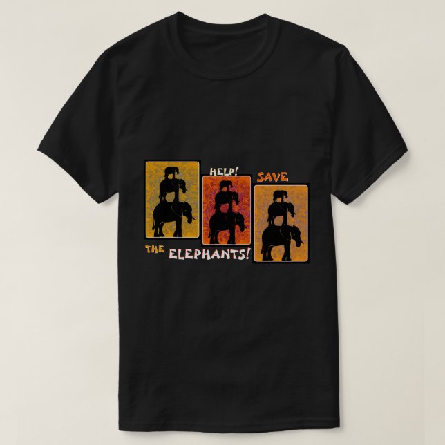 Stack O'Elephants (Personalised Clip On) T-Shirt (Design Front)