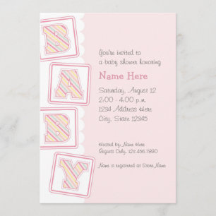 Stack of Baby Blocks Shower Invitation
