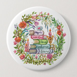 Stack of Books 10 Cm Round Badge