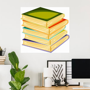 Stack of Books Book Lover Art and Reading Poster