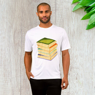 Stack of Books Book Lover Art and Reading T-Shirt