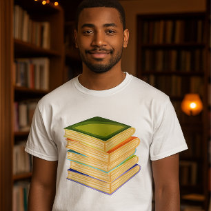 Stack of Books Book Lover Art and Reading  T-Shirt