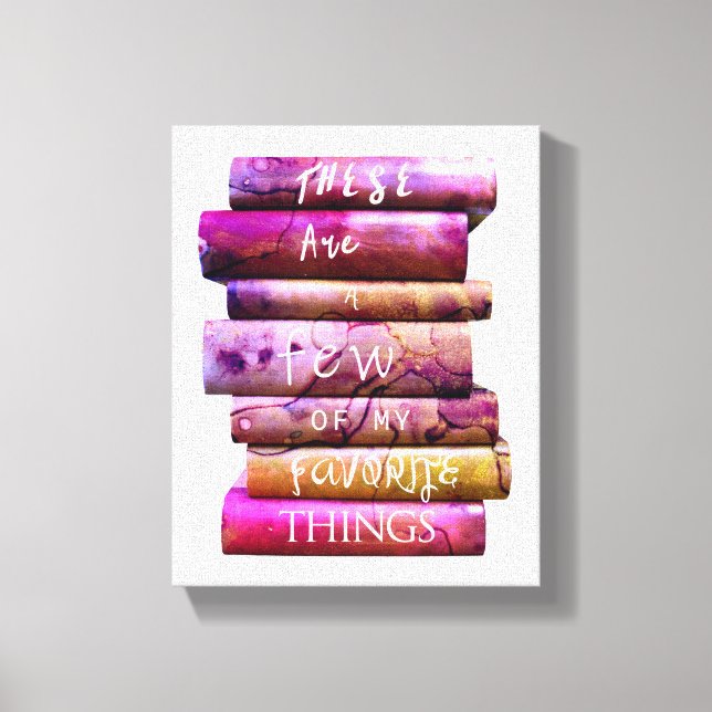 Stack of Books Favourite Things Canvas Print (Front)