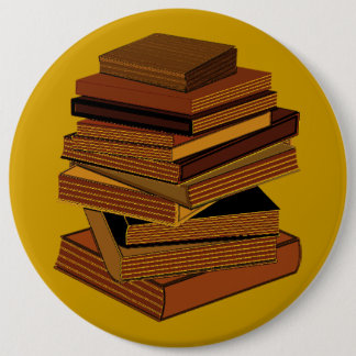 Stack Of Books - GreenBrown 6 Cm Round Badge
